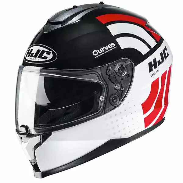 Policarbonato Casco Hjc C70 Curves Bianco Rosso 1 Policarbonato Casco Hjc C70 Curves Bianco Rosso