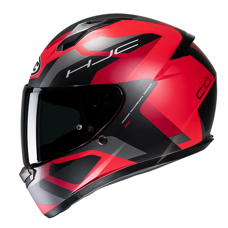 Policarbonato Casco Hjc C10 Tins Nero Rosso 4 Policarbonato Casco Hjc C10 Tins Nero Rosso - immagine 4