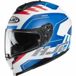 Policarbonato Casco Hjc C70 Koro Bianco Blu Rosso