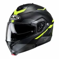 Policarbonato Casco Modulare Hjc C91 Karan Giallo Nero