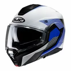 Policarbonato Casco Modulare Hjc I100 Beston Bianco Blu
