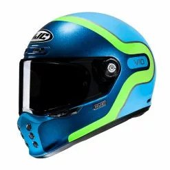 Fibra Casco Hjc V10 Grape Blu Verde