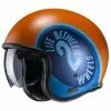 Custom Casco Hjc V30 Harvey Arancio Azzurro